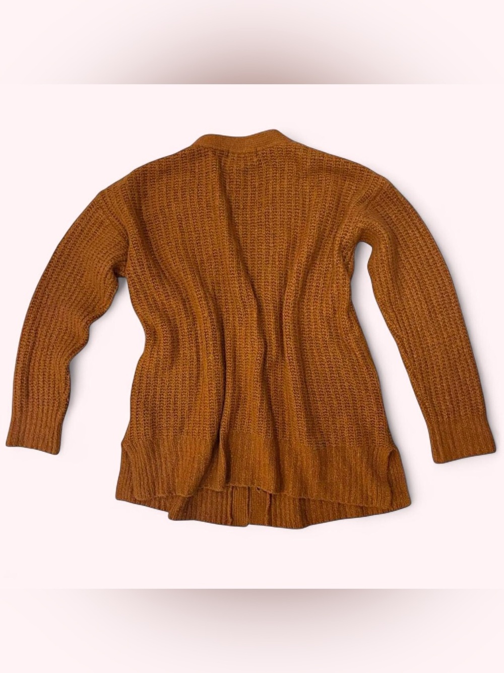 ANTHROPOLOGIE Rust-Brown Cable Knit Button Cardigan - Picture 2 of 5